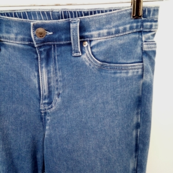 aerie 2022 Cotton Blend Elastic Waist Blue Denim Bootcut Jeans S - Picture 8 of 10